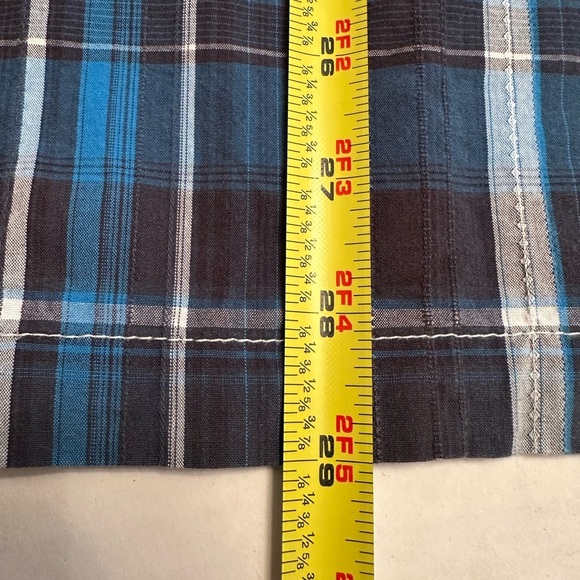 Kuhl Mens Blue Gray Plaid Short Sleeve Active Casual Suncel Button Shirt Size L - Picture 9 of 10